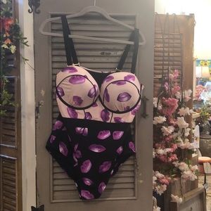 Purple lips swimsuit